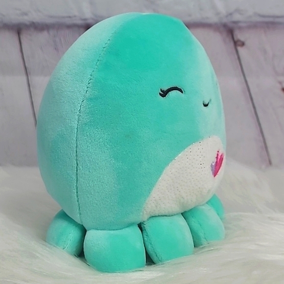 Squishmallows 6 Inch Bright Blue Valentines Day Octopus Plush Stuffed Animal Toy - Picture 6 of 15